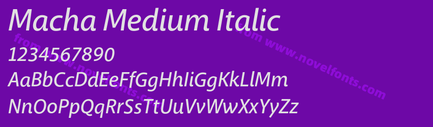 Macha Medium ItalicPreview Macha Medium ItalicPreview
