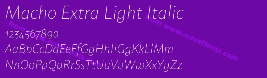 Macho Extra Light ItalicPreview Macho Extra Light ItalicPreview