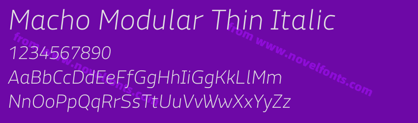 Macho Modular Thin ItalicPreview Macho Modular Thin ItalicPreview