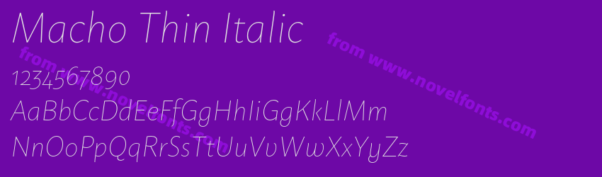 Macho Thin ItalicPreview Macho Thin ItalicPreview