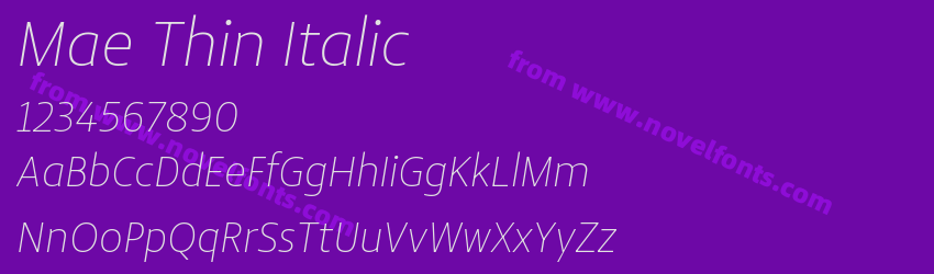 Mae Thin ItalicPreview Mae Thin ItalicPreview