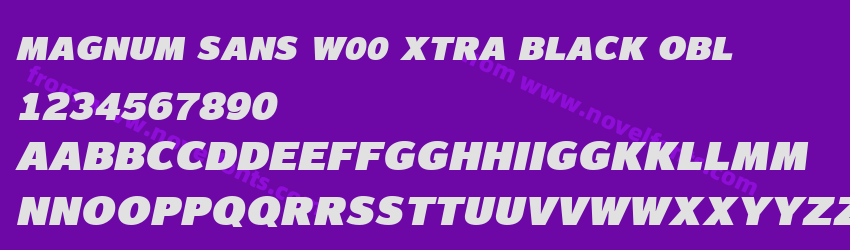 Magnum Sans W00 Xtra Black OblPreview Magnum Sans W00 Xtra Black OblPreview