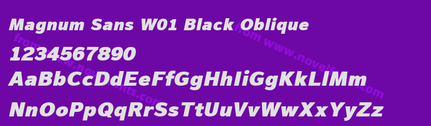 Magnum Sans W01 Black ObliquePreview Magnum Sans W01 Black ObliquePreview