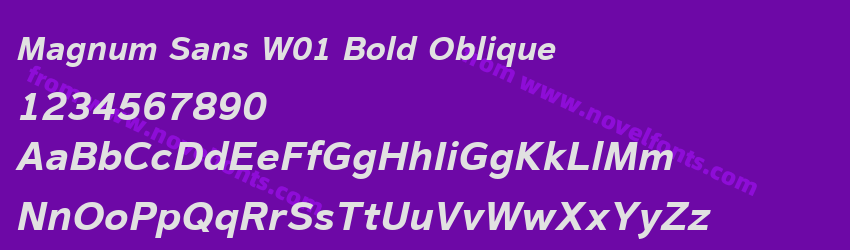 Magnum Sans W01 Bold ObliquePreview Magnum Sans W01 Bold ObliquePreview