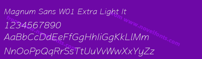 Magnum Sans W01 Extra Light ItPreview Magnum Sans W01 Extra Light ItPreview