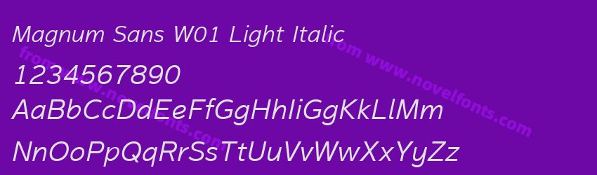 Magnum Sans W01 Light ItalicPreview Magnum Sans W01 Light ItalicPreview