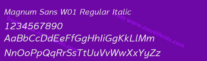 Magnum Sans W01 Regular ItalicPreview Magnum Sans W01 Regular ItalicPreview