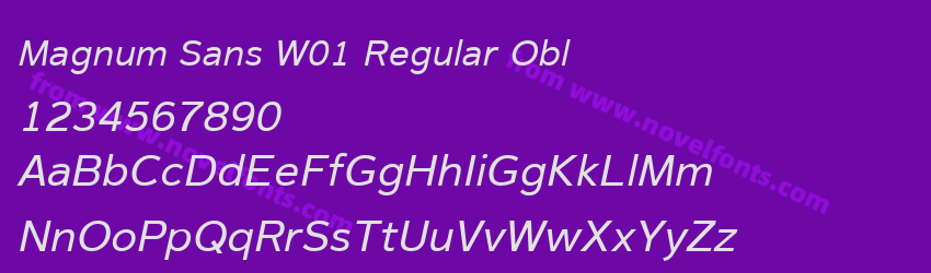 Magnum Sans W01 Regular OblPreview Magnum Sans W01 Regular OblPreview