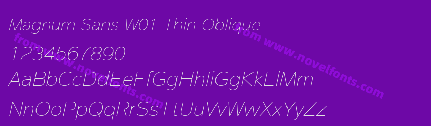 Magnum Sans W01 Thin ObliquePreview Magnum Sans W01 Thin ObliquePreview