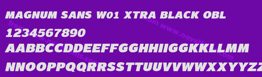 Magnum Sans W01 Xtra Black OblPreview Magnum Sans W01 Xtra Black OblPreview