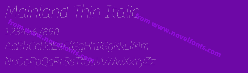 Mainland Thin ItalicPreview Mainland Thin ItalicPreview