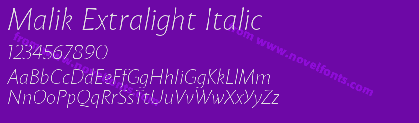 Malik Extralight ItalicPreview Malik Extralight ItalicPreview