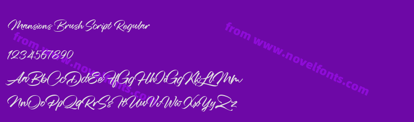 Mansions Brush Script RegularPreview Mansions Brush Script RegularPreview