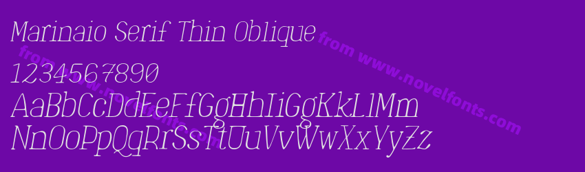 Marinaio Serif Thin ObliquePreview Marinaio Serif Thin ObliquePreview