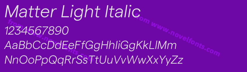 Matter Light ItalicPreview Matter Light ItalicPreview