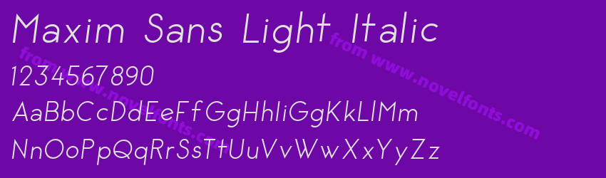 Maxim Sans Light ItalicPreview Maxim Sans Light ItalicPreview