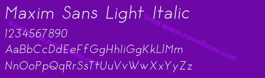 Maxim Sans Light ItalicPreview Maxim Sans Light ItalicPreview