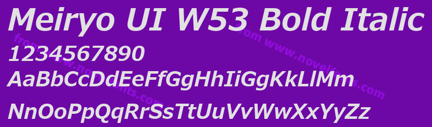 Meiryo UI W53 Bold ItalicPreview Meiryo UI W53 Bold ItalicPreview