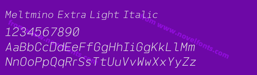 Meltmino Extra Light ItalicPreview Meltmino Extra Light ItalicPreview