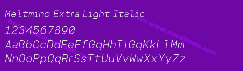 Meltmino Extra Light ItalicPreview Meltmino Extra Light ItalicPreview