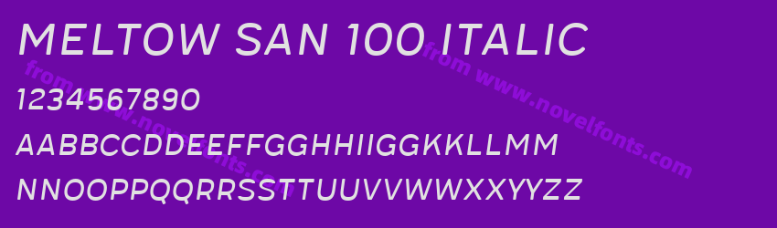 Meltow San 100 ItalicPreview Meltow San 100 ItalicPreview