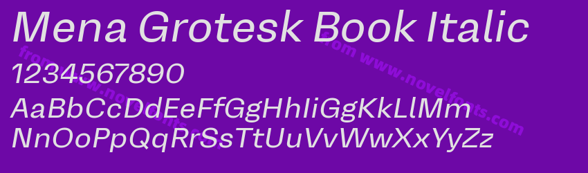 Mena Grotesk Book ItalicPreview Mena Grotesk Book ItalicPreview