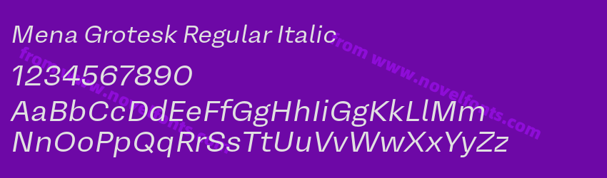 Mena Grotesk Regular ItalicPreview Mena Grotesk Regular ItalicPreview