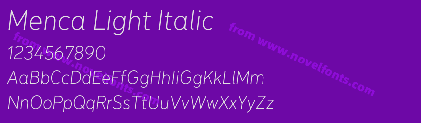 Menca Light ItalicPreview Menca Light ItalicPreview