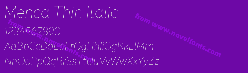 Menca Thin ItalicPreview Menca Thin ItalicPreview