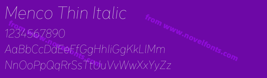 Menco Thin ItalicPreview Menco Thin ItalicPreview