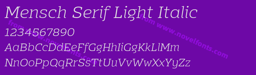 Mensch Serif Light ItalicPreview Mensch Serif Light ItalicPreview