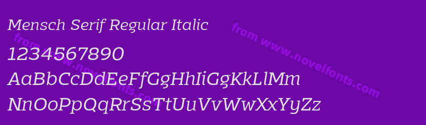 Mensch Serif Regular ItalicPreview Mensch Serif Regular ItalicPreview