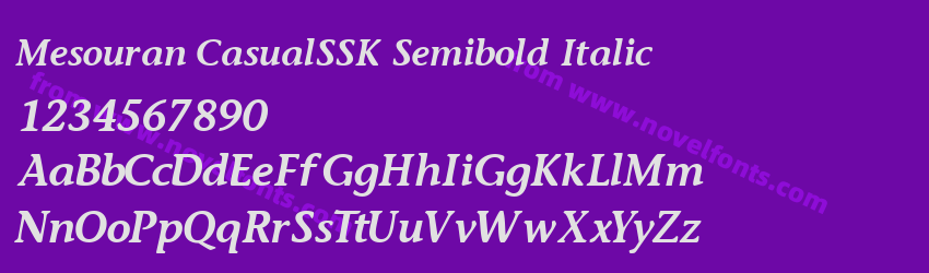Mesouran CasualSSK Semibold ItalicPreview Mesouran CasualSSK Semibold ItalicPreview