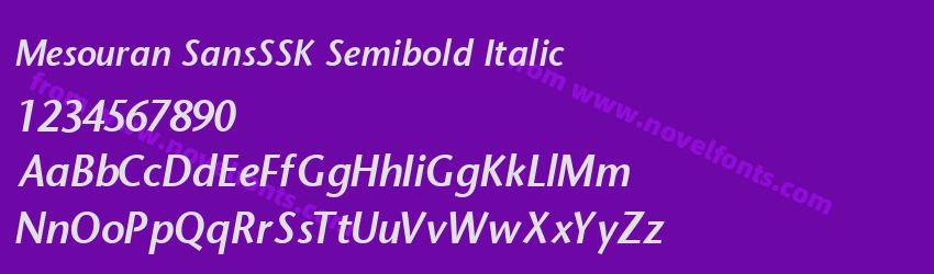 Mesouran SansSSK Semibold ItalicPreview Mesouran SansSSK Semibold ItalicPreview