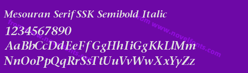 Mesouran SerifSSK Semibold ItalicPreview Mesouran SerifSSK Semibold ItalicPreview
