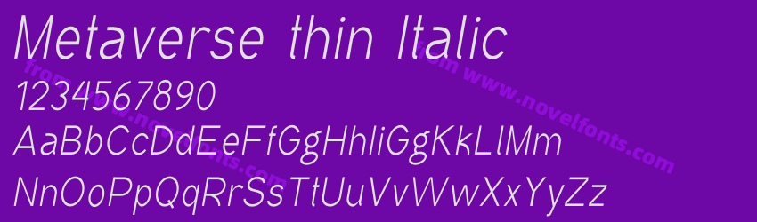 Metaverse thin ItalicPreview Metaverse thin ItalicPreview