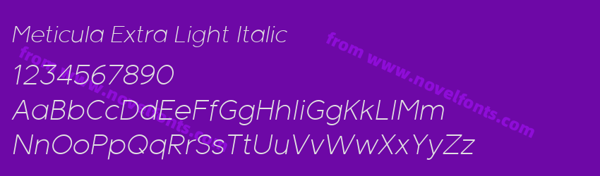 Meticula Extra Light ItalicPreview Meticula Extra Light ItalicPreview