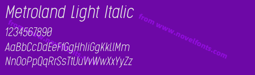 Metroland Light ItalicPreview Metroland Light ItalicPreview