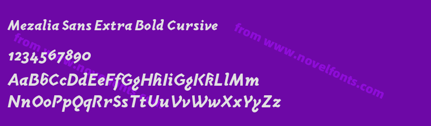 Mezalia Sans Extra Bold CursivePreview Mezalia Sans Extra Bold CursivePreview