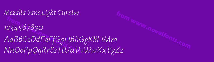 Mezalia Sans Light CursivePreview Mezalia Sans Light CursivePreview