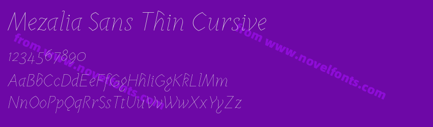 Mezalia Sans Thin CursivePreview Mezalia Sans Thin CursivePreview