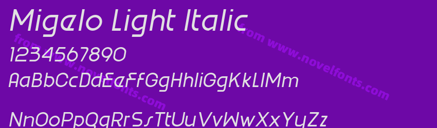 Migelo Light ItalicPreview Migelo Light ItalicPreview