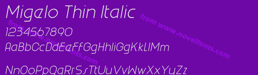 Migelo Thin ItalicPreview Migelo Thin ItalicPreview