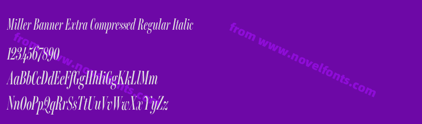 Miller Banner Extra Compressed Regular ItalicPreview Miller Banner Extra Compressed Regular ItalicPreview