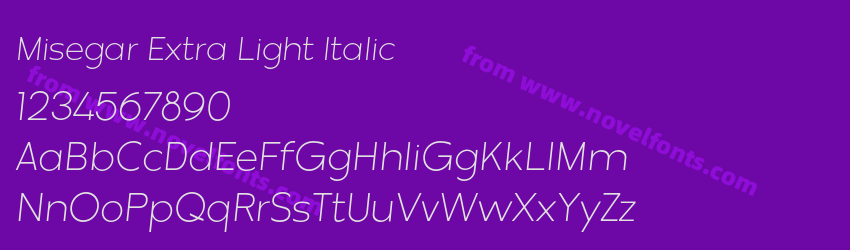 Misegar Extra Light ItalicPreview Misegar Extra Light ItalicPreview