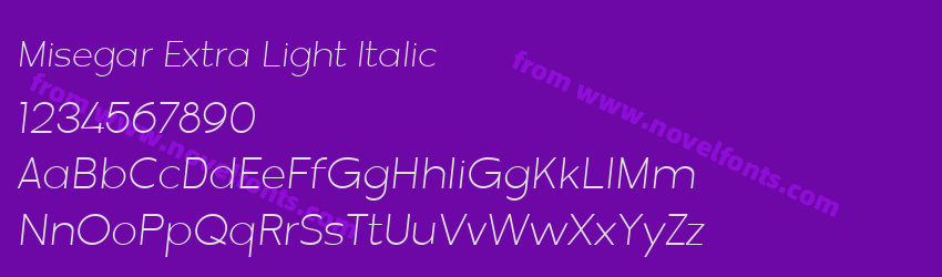 Misegar Extra Light ItalicPreview Misegar Extra Light ItalicPreview