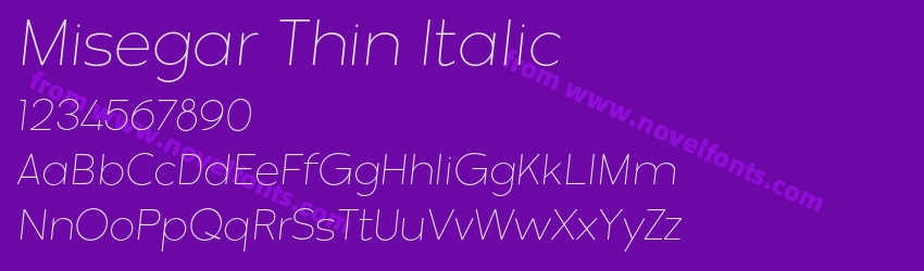 Misegar Thin ItalicPreview Misegar Thin ItalicPreview