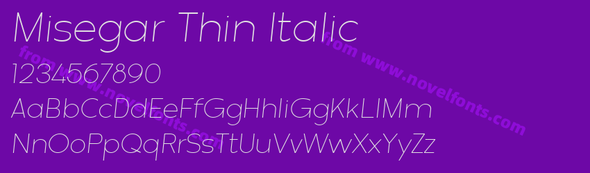 Misegar Thin ItalicPreview Misegar Thin ItalicPreview