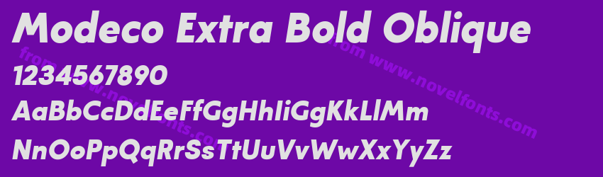 Modeco Extra Bold ObliquePreview Modeco Extra Bold ObliquePreview