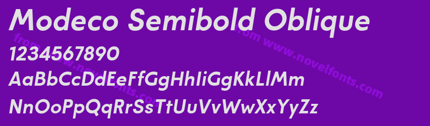 Modeco Semibold ObliquePreview Modeco Semibold ObliquePreview